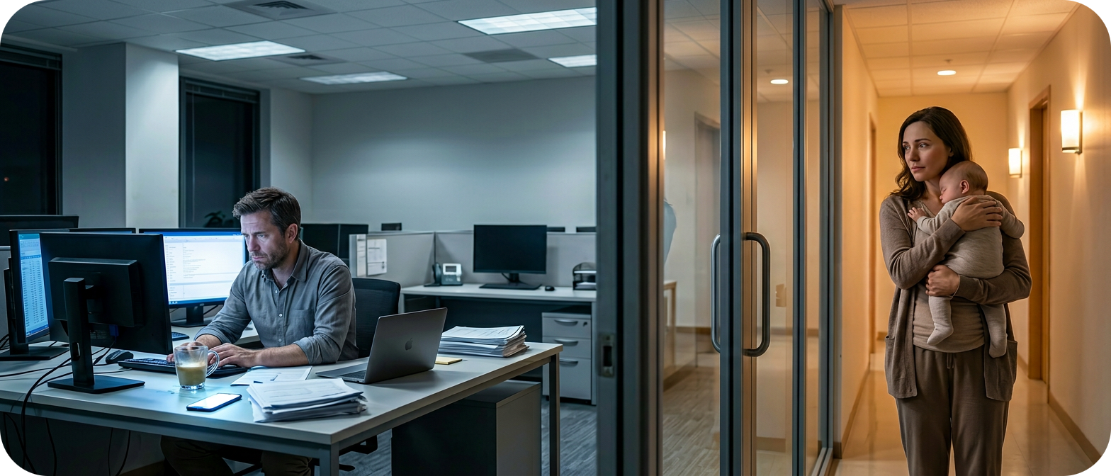 Man working at night