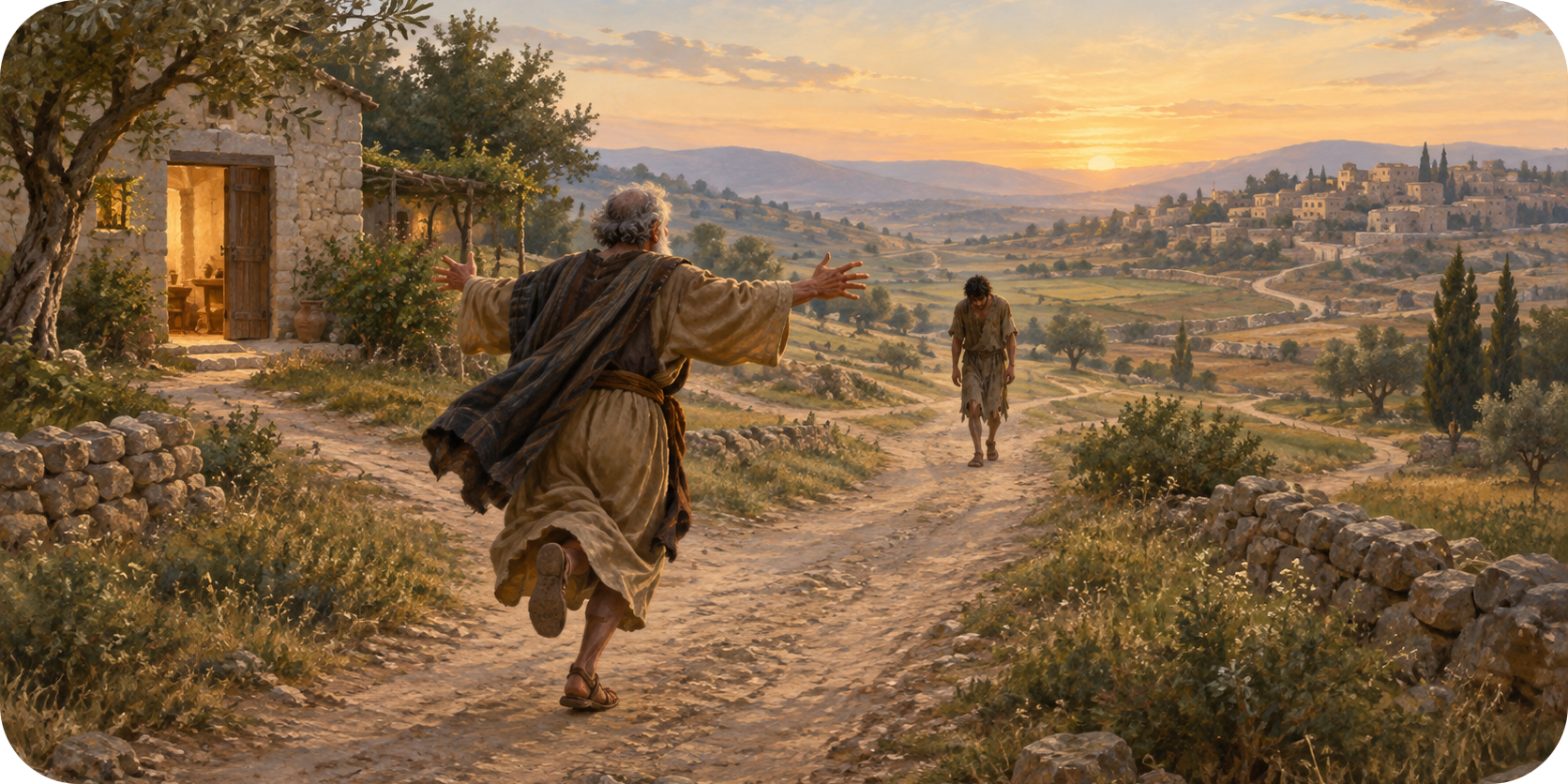 Father with open arms